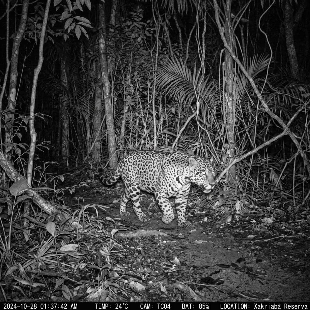 Monitoreo nocturno: actividad de jaguar
